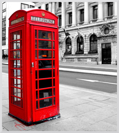 'Nothing But Red', Phone booth, London, United Kingdomの写真素材