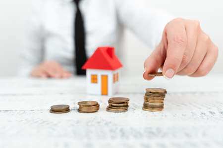 Lady Presenting New Home Savings Deals In Outfit, Business Woman Showing Possible Investment...
