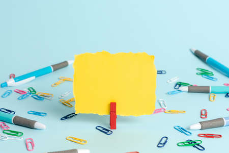 Colorful Office Supplies, Bright Workplace Stuff, Workshop Materials, Work Filing System Ideas, Labeling Object, Paper Material, Stationary Collections, Ballpoint Penの写真素材