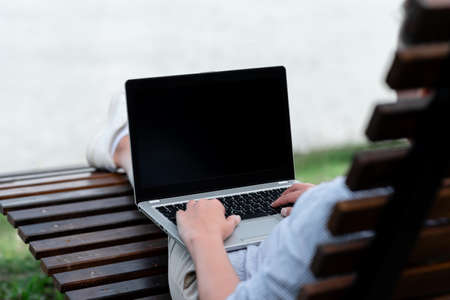 Online Jobs And Working Remotely, Connecting People Togetherの写真素材