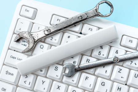 Tidy Workspace Setup, Writing Desk Tools And Equipment, Time Managementの写真素材