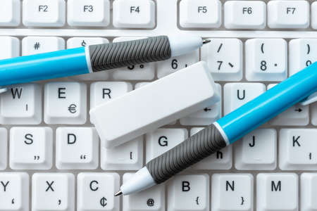 Tidy Workspace Setup, Writing Desk Tools And Equipment, Time Managementの写真素材