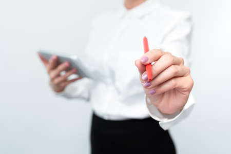 Presenting New Technology Ideas Discussing Technological Improvements Introducing Electronic Product Connecting People Video Calls Voice Messages Global Connectionsの写真素材