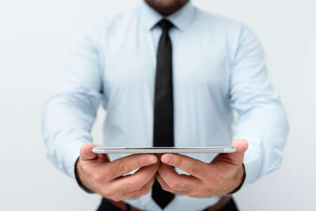 Presenting New Technology Ideas Discussing Technological Improvements Introducing Electronic Product Connecting People Video Calls Voice Messages Global Connectionsの写真素材