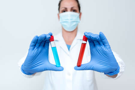 Formulating New Medicine Cure Infection Laboratory Experiment Display Presenting Medicine Virus...