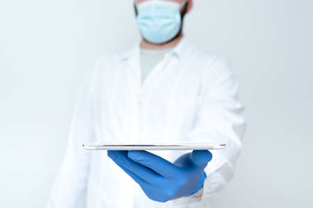 Demonstrating Medical Technology Presenting New Scientific Discovery Laboratory Presentations...