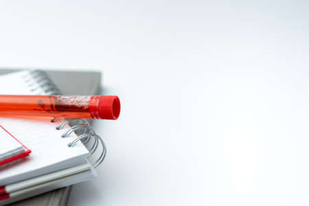 Writing Important Medical Notes Laboratory Testing New Virus Medicine Disease Illness Infection Prevention Researching Virus Medicines Scientific Studies Treatment Plansの写真素材