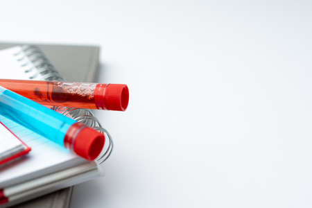 Writing Important Medical Notes Laboratory Testing New Virus Medicine Disease Illness Infection Prevention Researching Virus Medicines Scientific Studies Treatment Plansの写真素材