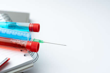 Writing Important Medical Notes Laboratory Testing New Virus Medicine Disease Illness Infection Prevention Researching Virus Medicines Scientific Studies Treatment Plansの写真素材