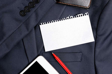 Presenting New Proper Work Attire Designs, Displaying Formal Office Clothes, Writing Important Notes,Abstract Reporter Outfit, Getting Clothing Measurementの写真素材