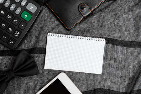 Smartphone Voice Video Calls, Displaying Pocket Contents, Writing Important Notes, Presenting Everyday Carry Essentials, Calculating Selling Prices, Leather Wallet Designsの写真素材