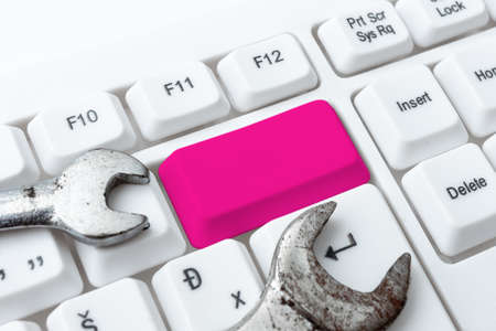 Computer Engineering Concept, Abstract Repairing Broken Keyboard, Safe Website Activities, Modern Typing Tool, Information Gathering Ideas, Global Connectionsの写真素材