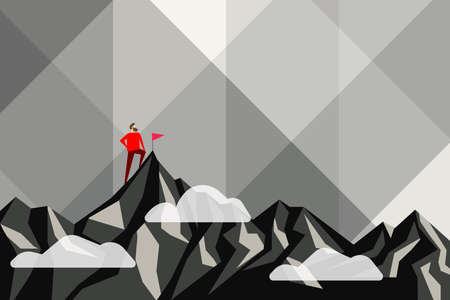 Abstract Reaching Achieving Goal Result Hard Work Concepts Colorful Motivational Designs Progressive Thinking Colorful Image Displaying Progress Successのイラスト素材