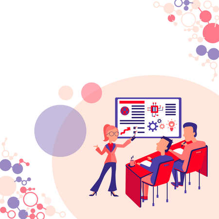 Presenting Project Report Concept Reporting Business Status Product Presentation Reports Explaining Detailed Informations Discussing Important Thingsのイラスト素材