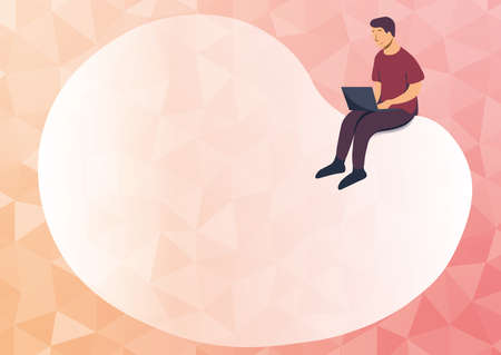 Abstract Spreading Message Online, Global Connectivity Concepts, Chat Messaging Ideas, Cloud Storage Idea, Sending New Messages, People Sharing Connectionsのイラスト素材