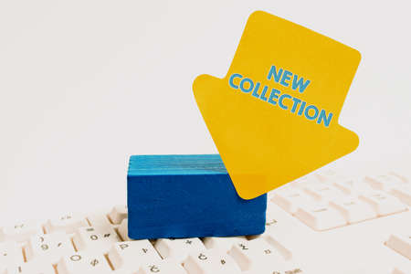 Conceptual caption New Collection. Concept meaning contain a set of freshlydesigned clothes to be...