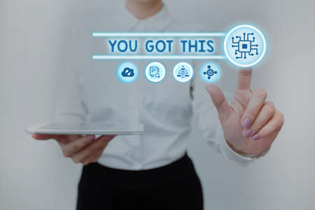 Writing displaying text You Have This. Word for to encourage someone to succeed in dealing with something Inspirational business technology concept with copy spaceの写真素材