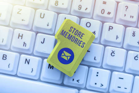 Conceptual caption Store Memories. Business idea a process of inputting and storing data previously...