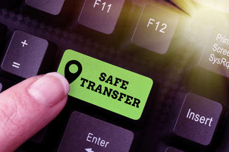 Conceptual display Safe Transfer. Concept meaning Wire Transfers electronically Not paper based...