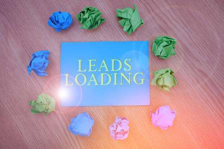 Conceptual caption Leads Loading. Word for Initiating customer regards with the generating process...