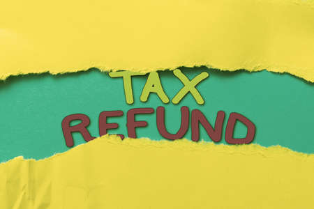 Inspiration showing sign Tax Refund. Business approach excess payment of paid taxes returned to business owners Abstract Discovering New Life Meaning, Embracing Self Development Conceptの写真素材