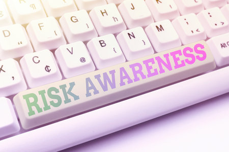 Text showing inspiration Risk Awareness. Word for recognizing factors that may cause a lifethreatening effect Typing Online Member Name Lists, Creating New Worksheet Filesの写真素材
