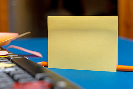 Multiple Assorted Collection Office Stationery Photo With Pens Pencils Notepads Notebook Ruler Stapler Scissors Clippers Paper Clips Holders Clipboard Placed Over Tableの写真素材