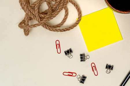 Multiple Assorted Collection Office Stationery Photo With Pens Pencils Notepads Notebook Ruler Stapler Scissors Clippers Paper Clips Holders Clipboard Placed Over Tableの写真素材