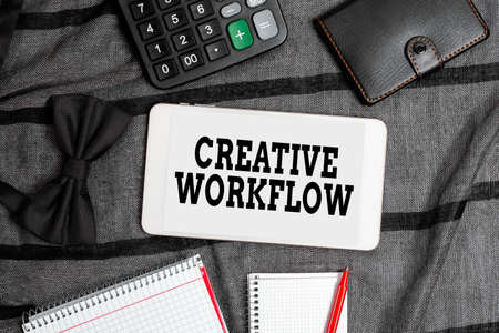 Conceptual caption Creative Workflow. Conceptual photo the process undertaken by a company s is...