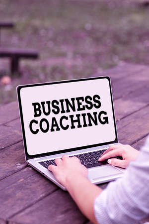 Text sign showing Business Coaching. Conceptual photo providing support and occasional advice to an individualの写真素材
