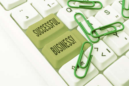 Text caption presenting Successful Business. Word Written on Achievement of goals within a specified period of time Typist Creating Company Documents, Abstract Speed Typing Ideasの写真素材