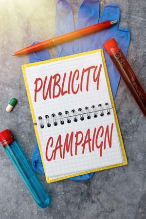 Inspiration showing sign Publicity Campaign. Business idea an effort to convey essential information to the public Writing Prescription Medicine Laboratory Testing And Analyzing Ifectionsの写真素材