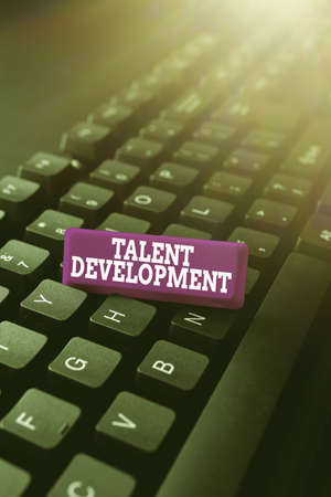 Text showing inspiration Talent Development. Business showcase anticipation of required human...