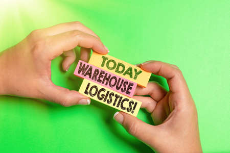 Sign displaying Warehouse Logistics. Word Written on flow of both physical goods and information in business Brainstorming Problems And Solutions Asking Relevant Questionsの写真素材