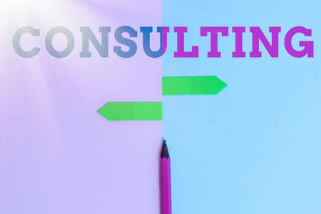 Text caption presenting Consulting. Internet Concept engaged in giving expert advice to experts or...