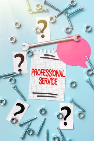 Handwriting text Professional Service. Word Written on requiring special training in the arts or sciences New Ideas Brainstoming For Maintenance Planning Repairing Solutionsの写真素材