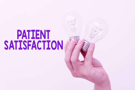 Conceptual caption Patient Satisfaction. Business concept measure of the extent to which a patient...