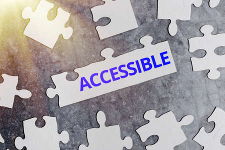 Conceptual caption Accessible. Business concept defined as something you can get to use or obtain or...