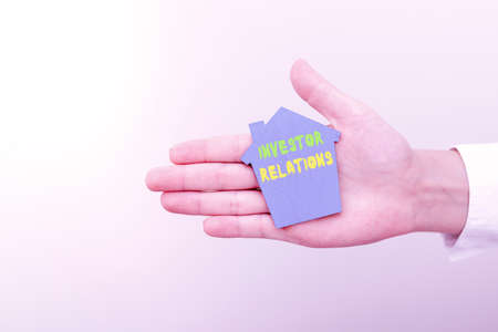 Conceptual caption Investor Relations. Business showcase management responsibility that integrates...