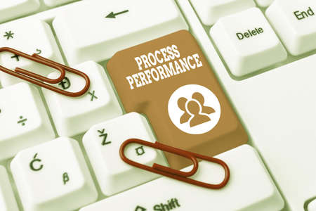 Writing displaying text Process Performance. Business overview measure of how efficient or effective a process is Transcribing Internet Meeting Audio Record, New Transcription Methodsの写真素材