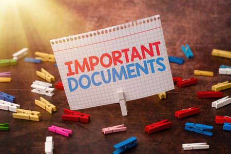 Hand writing sign Important Documents. Conceptual photo more official pieces of paper with writing on them Thinking New Bright Ideas Renewing Creativity And Inspirationの写真素材