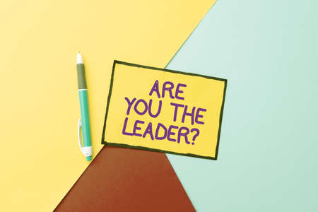 Conceptual display Are You The Leader Question. Word Written on asking for the qualification of being a good boss Colorful Perpective Positive Thinking Creative Ideas And Inspirationsの写真素材