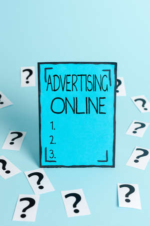 Text sign showing Advertising Online. Business concept marketing strategy that involves the use of the Internet Office Information Processing Workshop Problem Solving And Solutionsの写真素材