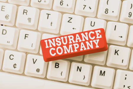 Hand writing sign Insurance Company. Word for company that offers insurance policies to the public Connecting With Online Friends, Making Acquaintances On The Internetの写真素材
