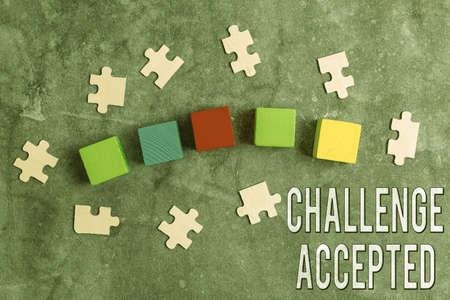 Conceptual caption Challenge Accepted. Business approach to participate or undertake in a...
