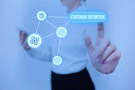 Handwriting text Customer Retention. Business concept Actions or activities companies take to retain...