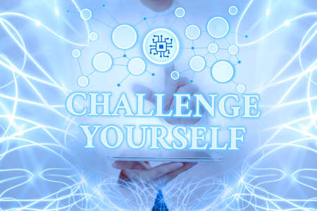 Handwriting text Challenge Yourself. Word for opportunity to be part of something bigger than...