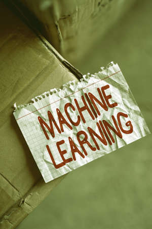 Text showing inspiration Machine Learning. Conceptual photo scientific study of algorithms and statistical models Thinking New Bright Ideas Renewing Creativity And Inspirationの写真素材
