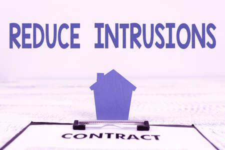 Text caption presenting Reduce Intrusions. Business approach a strategy to reduce and monitor false alarm rates Presenting Real Estate Business, Creating Better Neighborhoodの写真素材