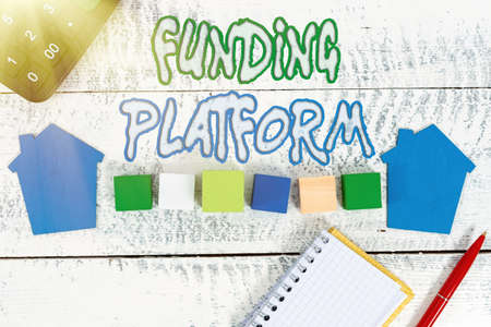 Conceptual display Funding Platform. Word Written on service that allows investments to be bought...